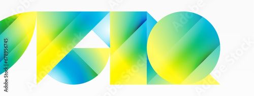 Serene gradient template. Circles and triangles mingle in minimalist perfection. Gentle fusion of forms and hues creates balanced yet captivating backdrop, embodying modern sophistication