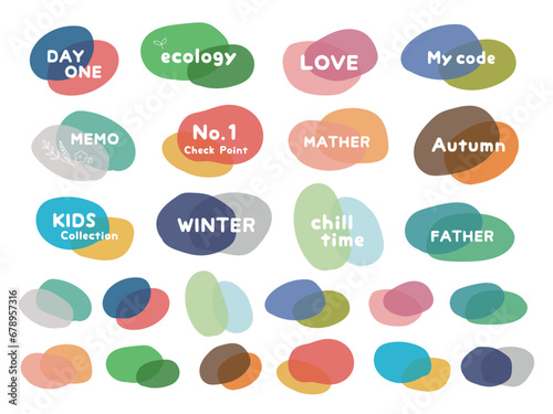 カラフルで半透明な重なっている水玉素材セット