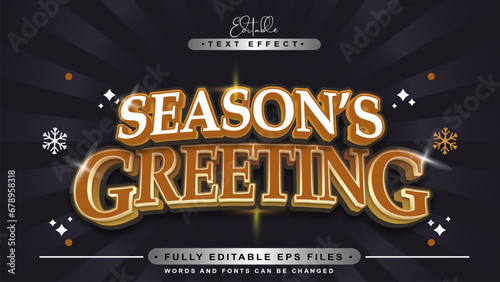 editable seasons greeting text effect.typhography logo