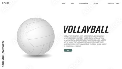 A web banner with a 3d ball on a white background with text. A concept for sports betting. photo