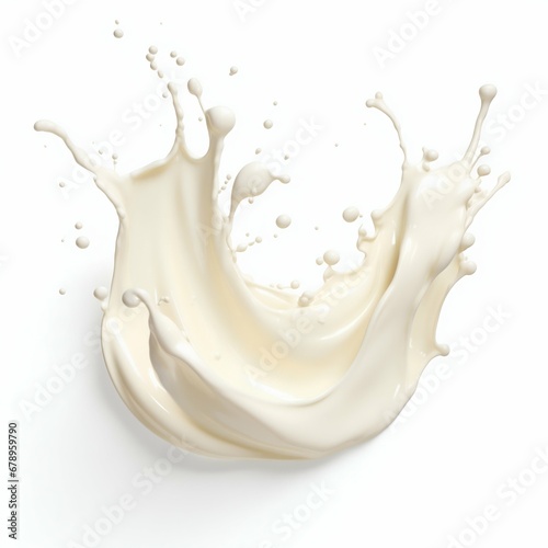Milk Splash Isolated on White. Generative ai © Scrudje