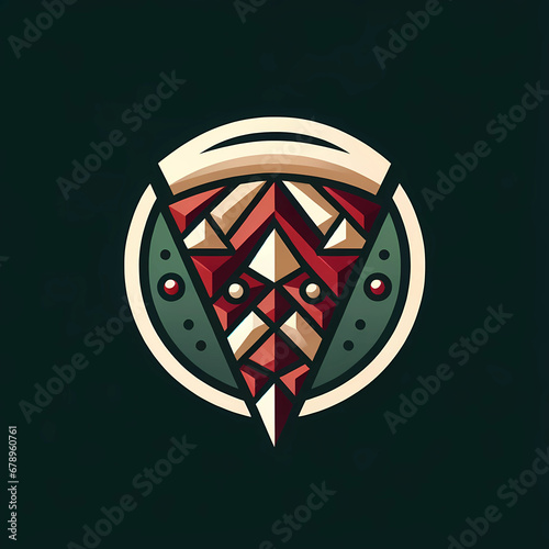 Logo Ninja Turtle Pizza Slice Geometric Illustration