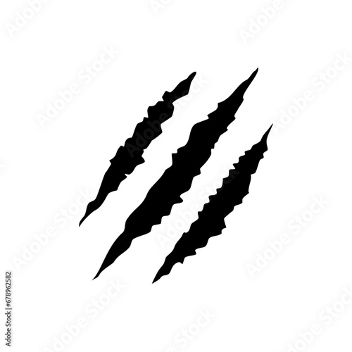 Black claws animal scratches set
