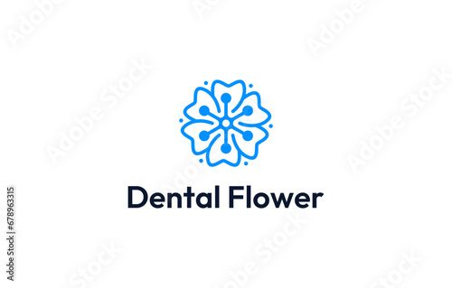 flower dental biotechnology logo design