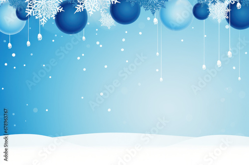 Blue and White Winter Themed Background created with Generative AI technology