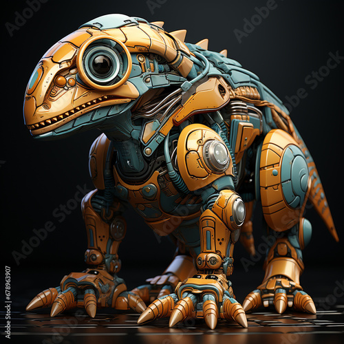 Robot Parasaurolophus kartun 3D