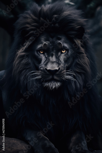 Black Lion Portrait