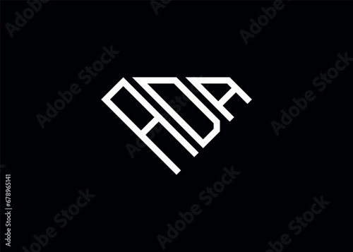 Modern letter A D Adiamond shape logo And initial monogram A D Z letter logo vector template