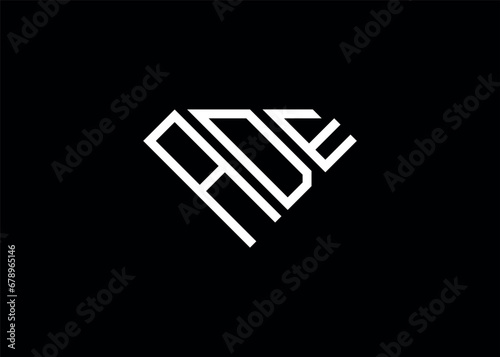 Modern letter A D E diamond shape logo And initial monogram A D E letter logo vector template