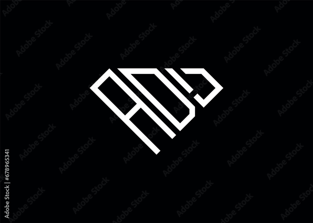 Modern letter A D J diamond shape logo And initial monogram A D J letter logo vector template