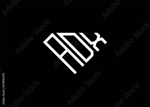 Modern letter A D X diamond shape logo And  initial monogram A D X letter logo vector template