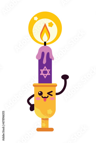 hanukkah character kawaii candle