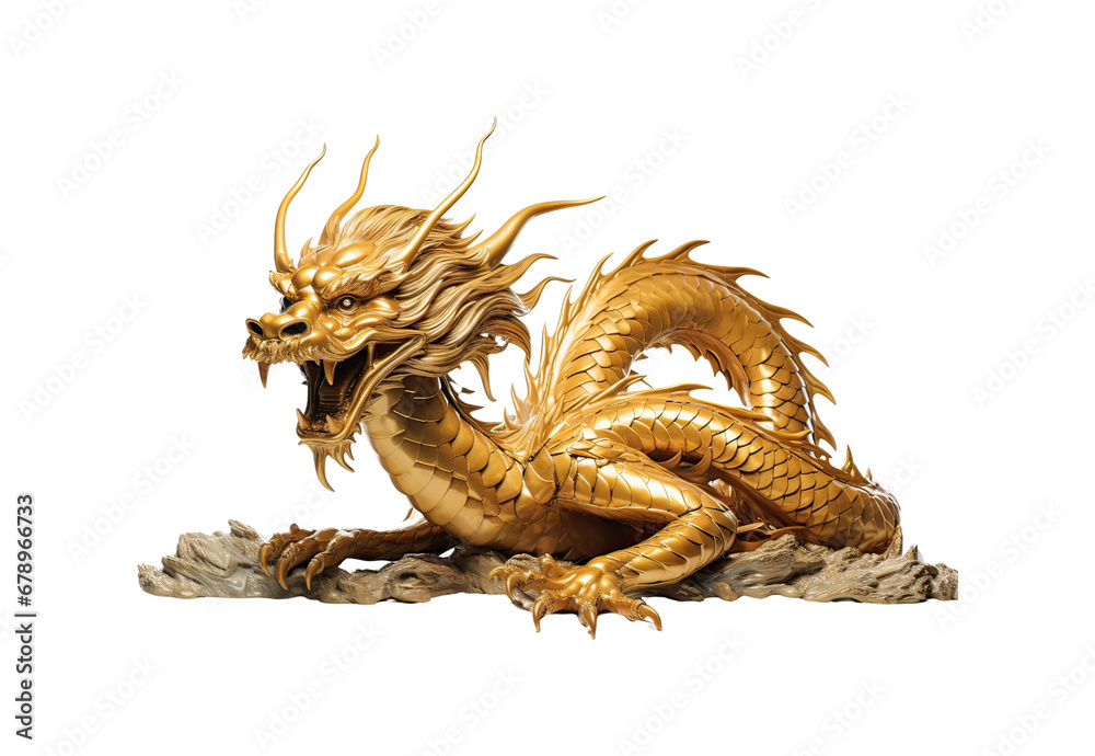 Fototapeta premium chinese dragon statue isolated