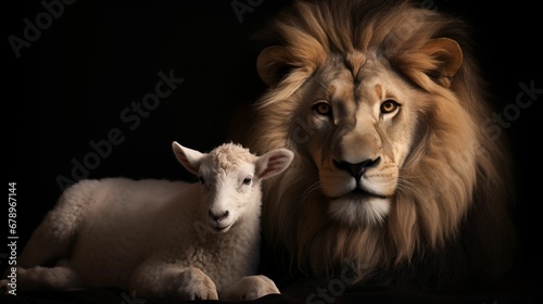 Image of the Lion and the Lamb standing side by side.