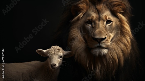 Image of the Lion and the Lamb standing side by side.