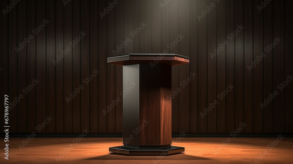 Image of podium pedestal in a conference room. Image of podium pedestal in a conference room.
