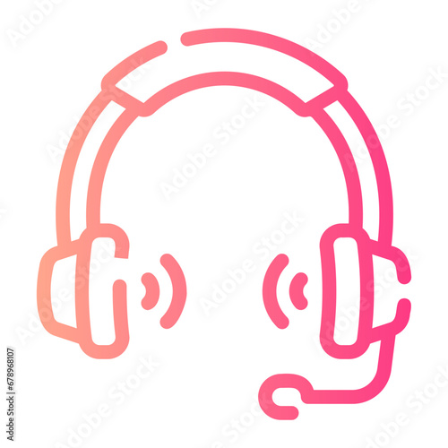 headphones Line Gradient Icon photo