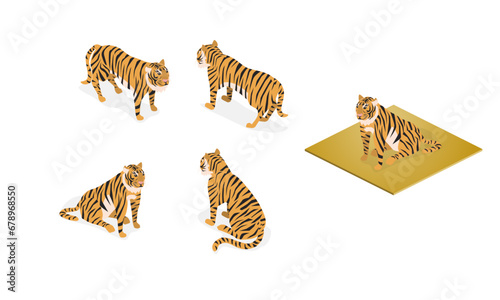 isometric, タイガー, 虎, 寅, とら, Tiger, 干支	