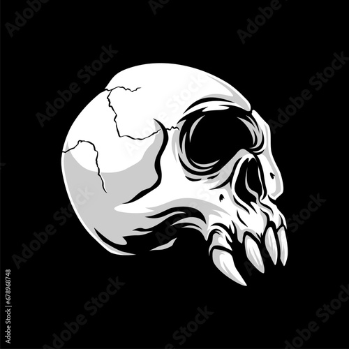 cyclop skull, Design element for logo, poster, card, banner, emblem, t shirt. Vector illustration photo