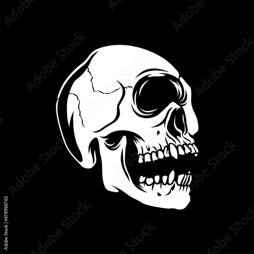 cyclop skull, Design element for logo, poster, card, banner, emblem, t shirt. Vector illustration
