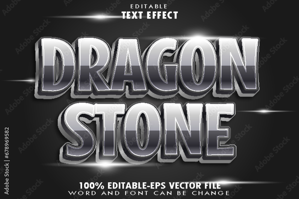 Dragon Stone Editable Text Effect Emboss Gradient Style