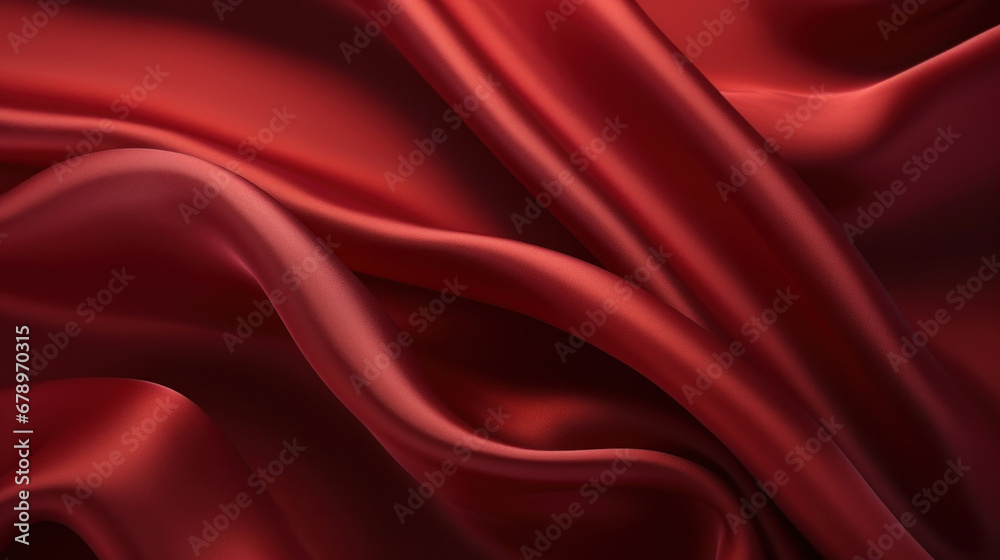 Obraz premium Dark red silk texture with soft waves