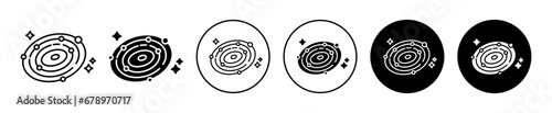 Galaxy icon set. milky way spiral galaxy vector symbol. nebula galaxy sign in black filled and outlined style. 