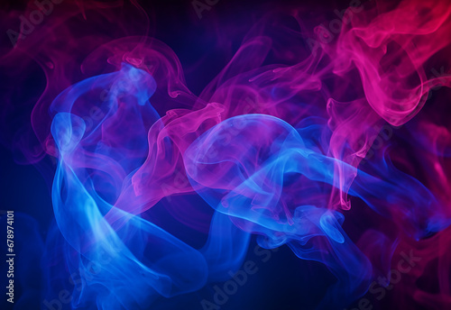 abstract colorful smoke isolated on black background