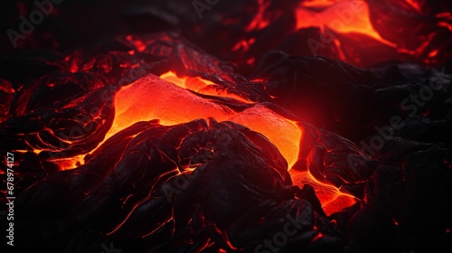 Close-up image of molten lava.