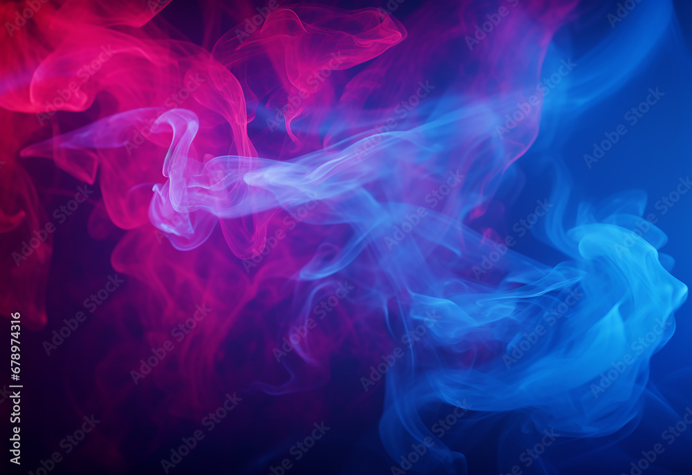 abstract colorful smoke isolated on black background