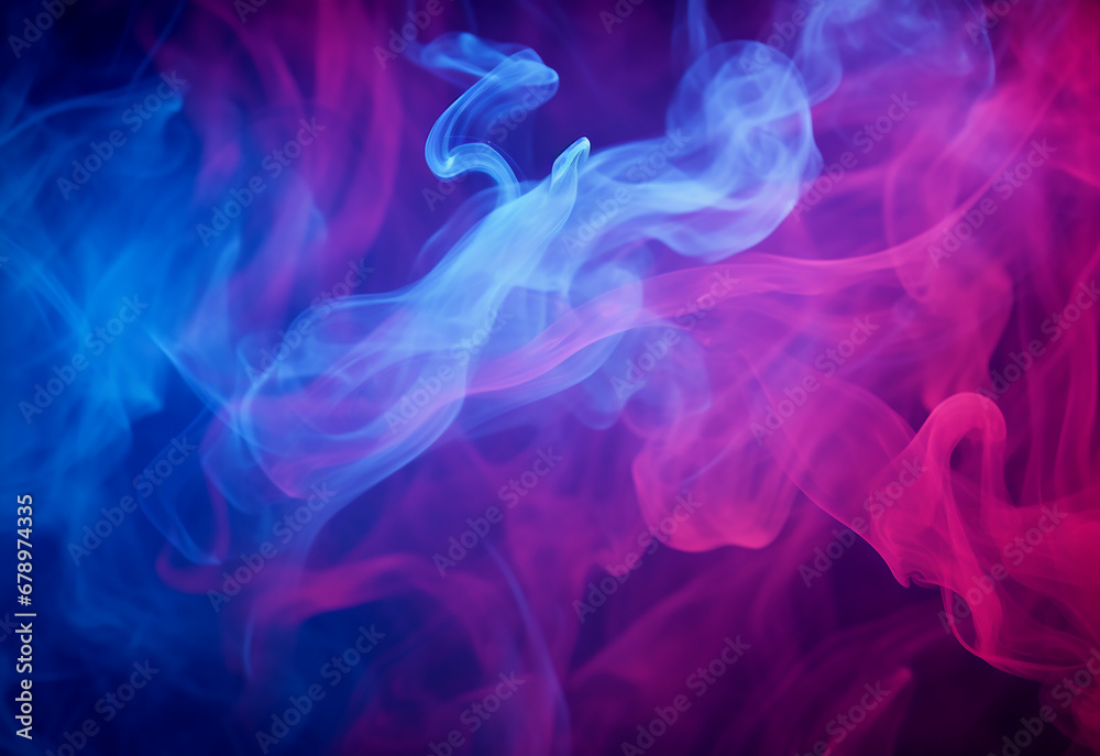 abstract colorful smoke isolated on black background