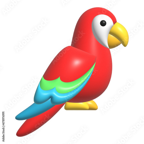parrot cartoon 3d rendering illustration