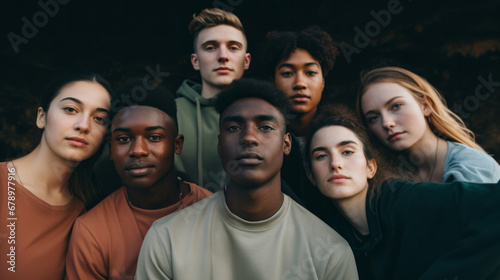Diverse, group and youth portrait of young students or a friends for inclusivity and diversity. Confident, people or best friends taking a selfie together, having fun for protest or human rights