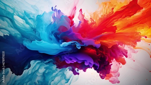 A chaotic scene of swirling plumcolored particles, moving in every direction with incredible velocity. Watching this abstract image is like being caught in the middle of a raging storm.