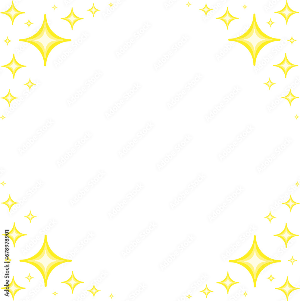 Yellow Sparkles Stars Frame Vector Illustration Yellow Sparkles Stars Frame Vector Illustration