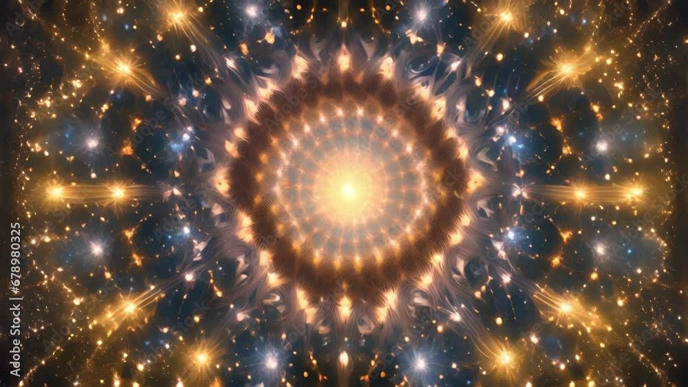 seen through kaleidoscope, Galactic Zodiac Resonance displays mesmerizing display pulsating frequencies, each representing different sign cosmic significance. visual representation