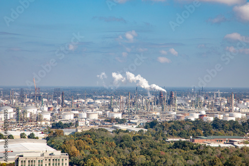 aerial of oil industry near Baton Rouge, Louisiana photo