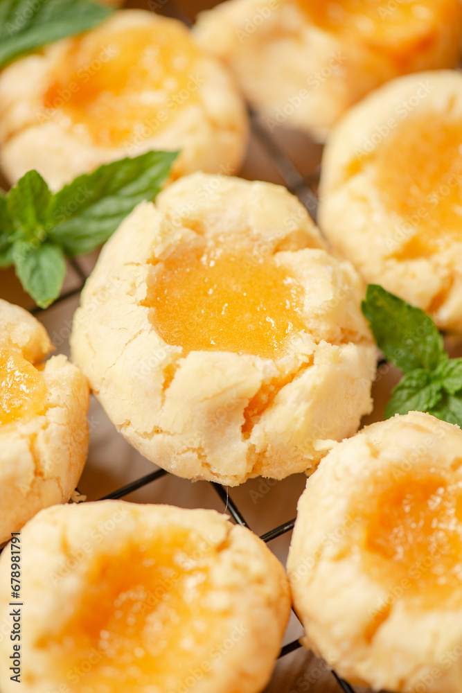 Delicious zesty and buttery lemon curd cookies freshly baked Delicious zesty and buttery lemon curd cookies freshly baked