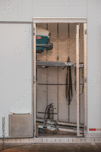 Auto Transport Side Door With Car Inside