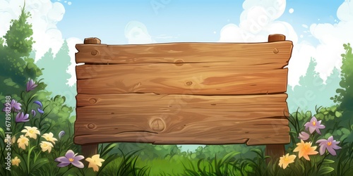 Whimsical Wooden Notice Board: A Charming Landscape for Your Fantasies photo