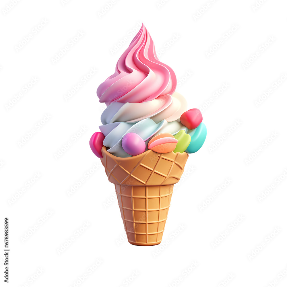 Ice cream icon, material, vector illustration, decorative design element, transparent background