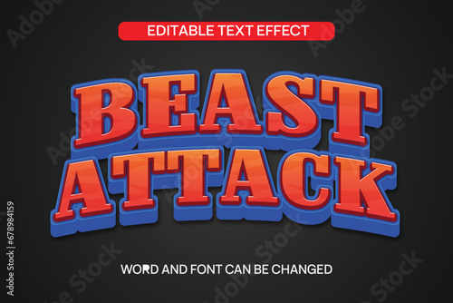 Beast Attack Text Effect Vector