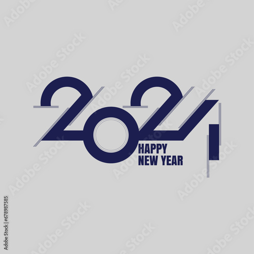 Happy new year 2024 design. Stylish modern text design. Premium vector design for poster, banner, greeting and new year 2024 celebration. 2024 Happy New Year banner. Vector illustration. New Start