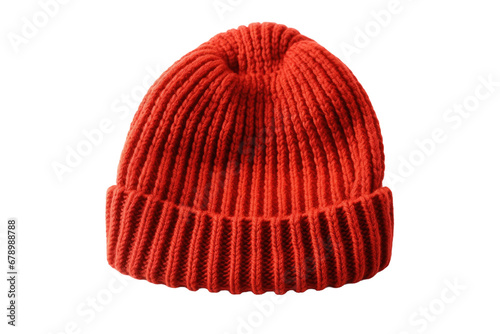 Warmth in Style: Trendy Winter Beanie Cap Isolated on Transparent Background