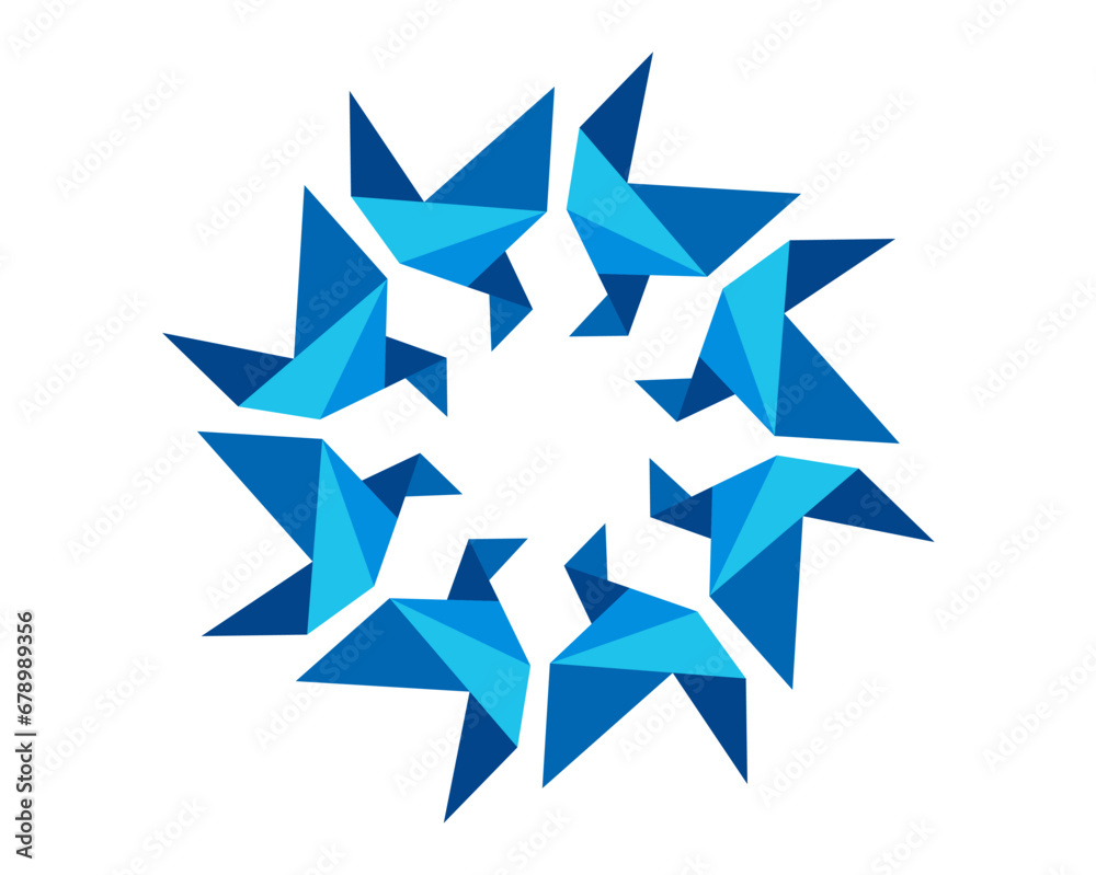 Obraz premium paper origami bird logo