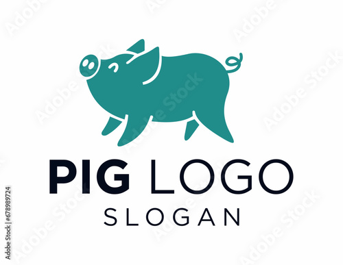 Logo about Pig created using the CorelDraw application. on a white background.