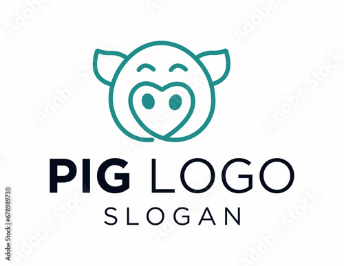 Logo about Pig created using the CorelDraw application. on a white background.