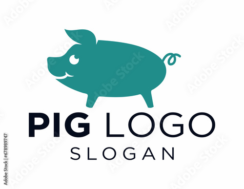 Logo about Pig created using the CorelDraw application. on a white background.