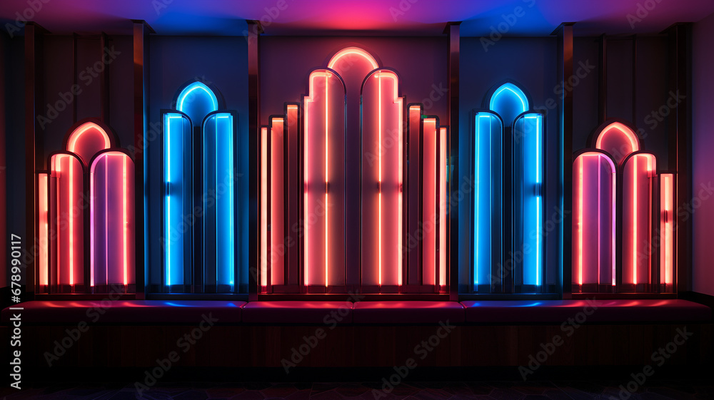 Obraz premium art decoration neon wall at night club