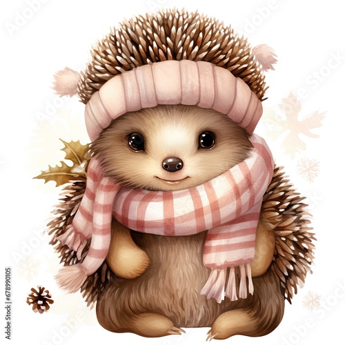 Cozy Winter Hat Hedgehog Clipart
